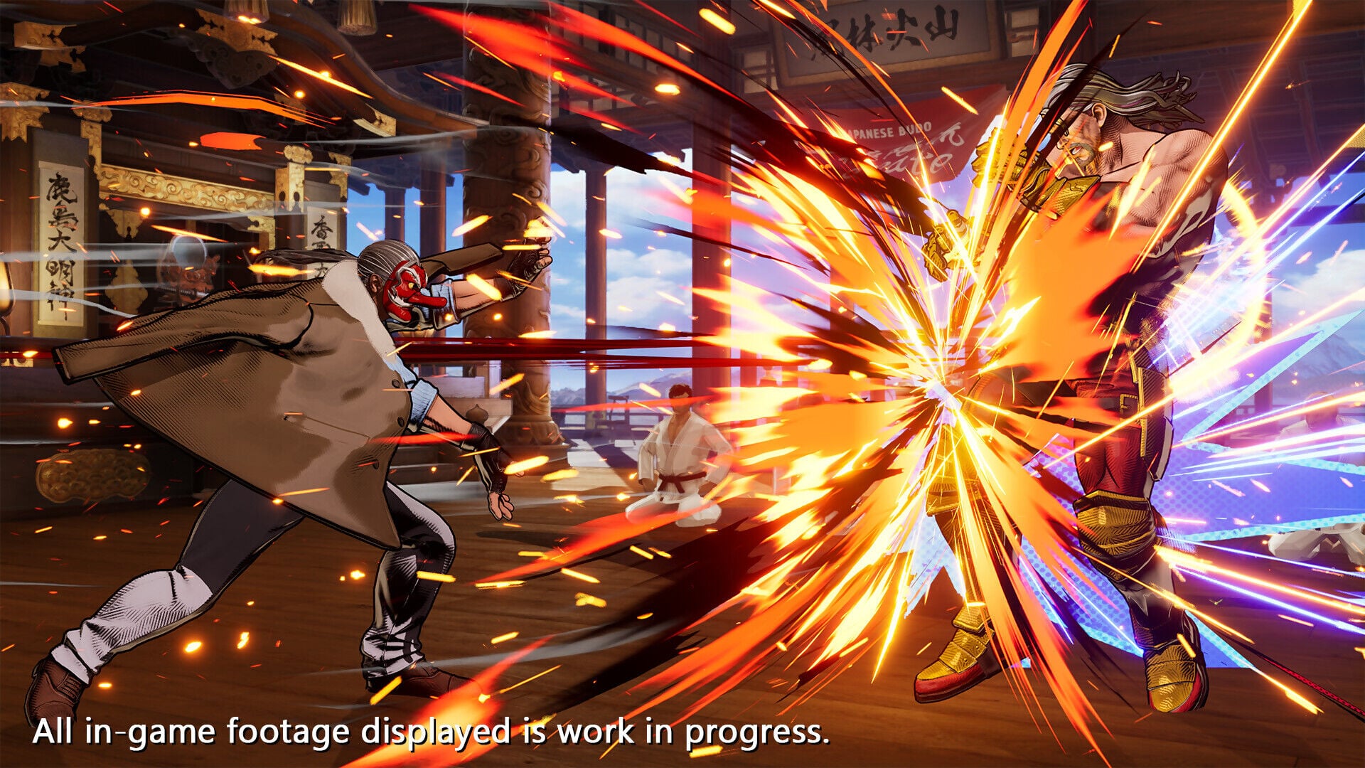 Mr Karate (Robert Garcia) face à Wolfgang Krauser, deux persos DLC de Fatal Fury City of the Wolves